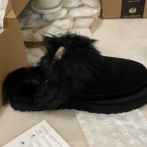 UGG Black Disquette Chalet Slippers